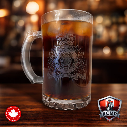 RCMP Beer Steins laser etched