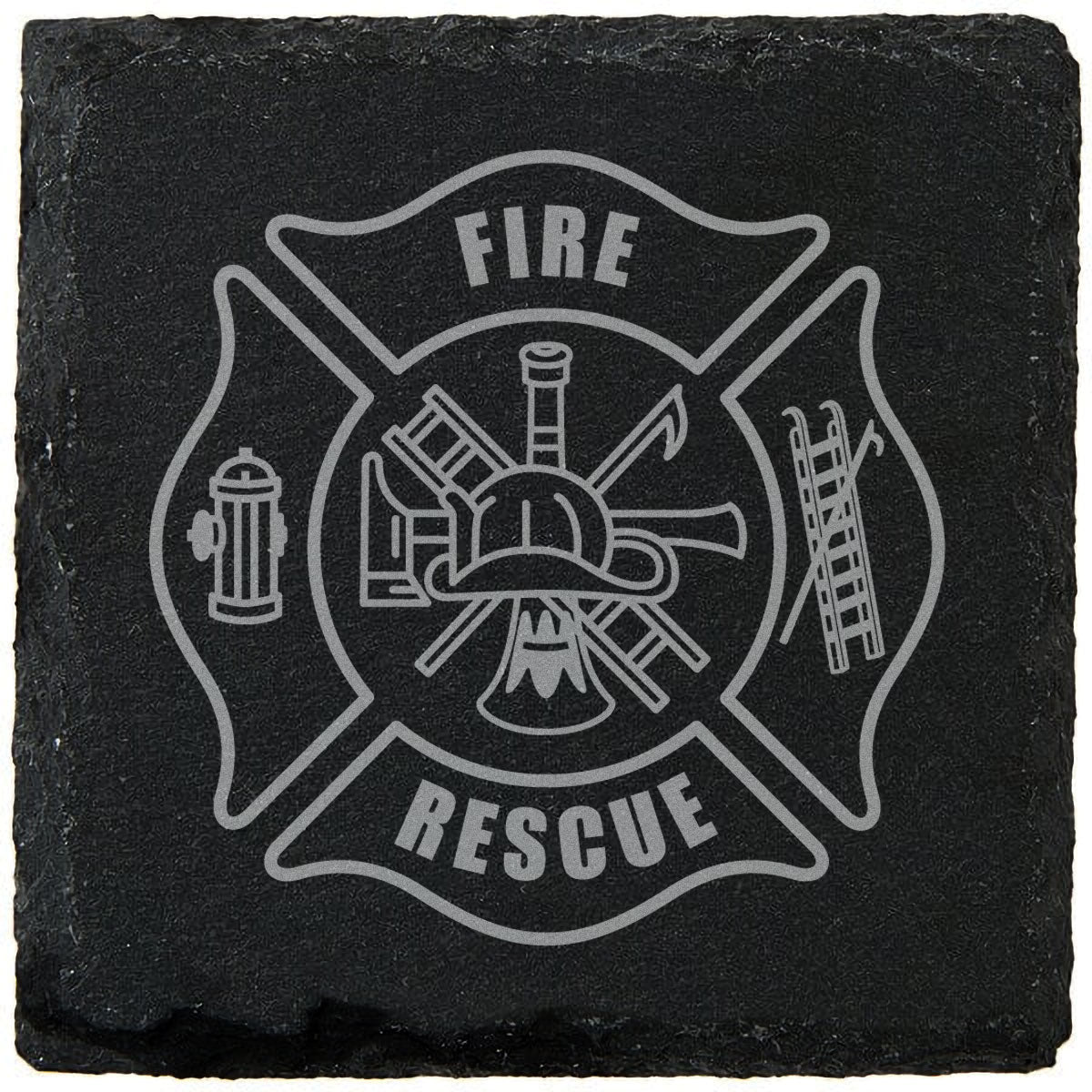 Slate Coasters - Fire Service Crest