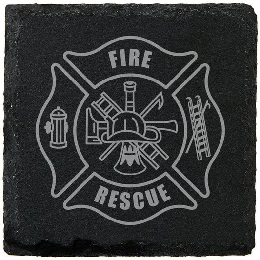 Slate Coasters - Fire Service Crest