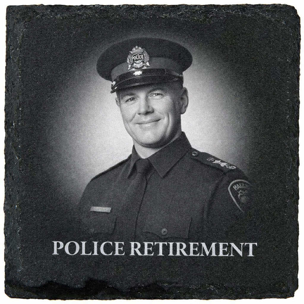 Police Retirement Slate Coasters