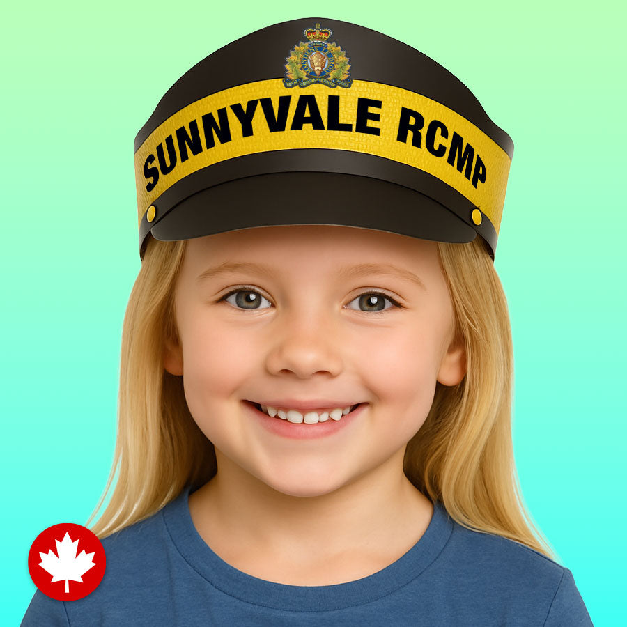 Cardboard Police Hats with Custom Designs